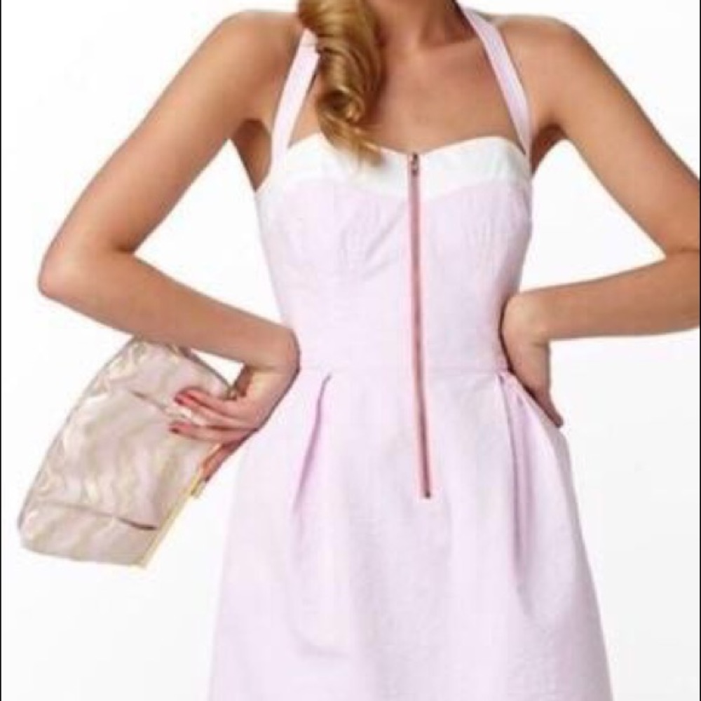 Lilly Pulitzer Pink & White Halter Dress